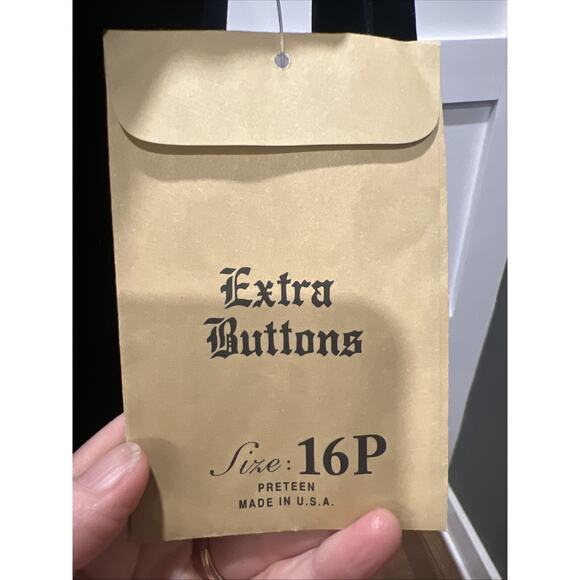 M W By Barbara Perlin Navy Velvet Young Ladies Dress, Size 16p - Picture 4 of 6